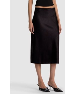 Alice + Olivia Maeve Wool Slip Skirt - Black