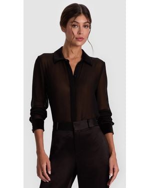 Alice + Olivia Willa Combo Blouse - Black