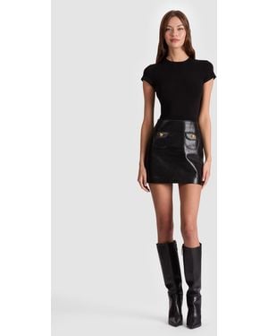 Alice + Olivia Sydney Vegan Mini Dress - Black