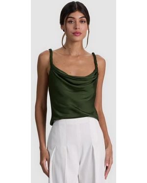 Alice + Olivia Monique Twist Strap Tank - Green