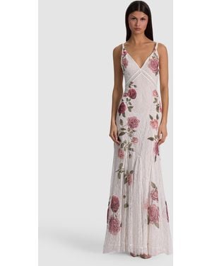 Alice + Olivia Nisa Lace Maxi Gown - Pink