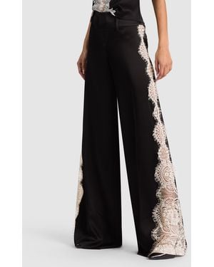 Alice + Olivia Olivia Wide Leg Lace Pant - Black