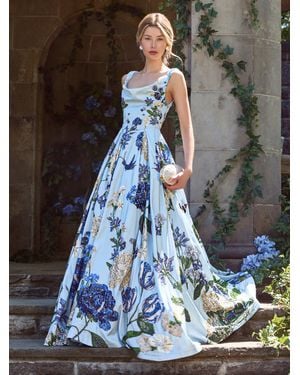 Alice + Olivia Estrella Embellished Gown - Blue