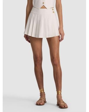 Alice + Olivia Noah Pleated Mini Skort - White