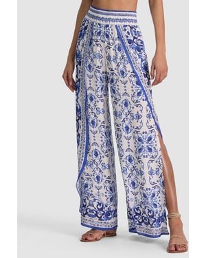 Alice + Olivia Larissa Open Pleat Pant - Blue