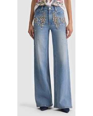Alice + Olivia Chic Embellished Jean - Blue