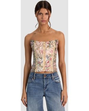 Alice + Olivia Helena Bustier Top - Blue