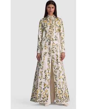 Alice + Olivia Winn Embellished Long Jacket - Natural