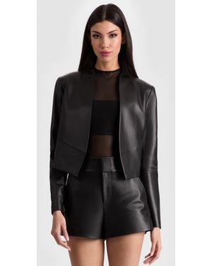 Alice + Olivia New Harvey Leather Jacket - Black