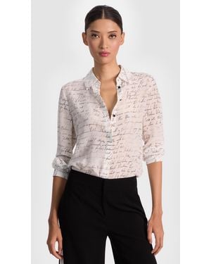 Alice + Olivia Willa Silk Blouse - White