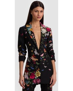 Alice + Olivia Mya Printed Blazer - Black