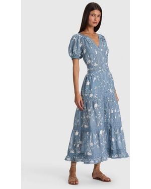 Alice + Olivia Kathryn Midi Shirt Dress - Blue