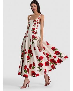 Alice + Olivia Adley Drop Waist Dress - White