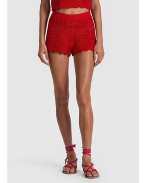 Alice + Olivia Bobbi Pointelle Short - Red