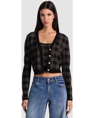 Alice + Olivia Grace Cashmere Cardigan - Black