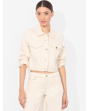 Alice + Olivia Chloe Denim Jacket - Natural