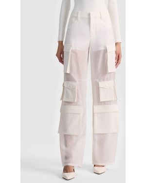 Alice + Olivia Olympia Sheer Combo Cargo Pant - Pink