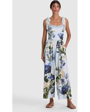 Alice + Olivia Rosalee Wide Leg Jumpsuit - Blue