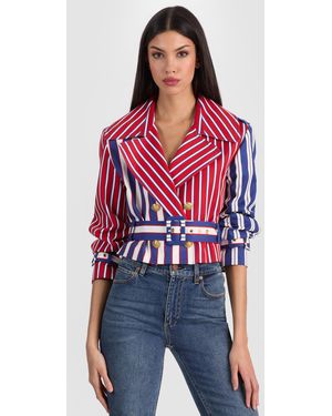 Alice + Olivia Keith Cropped Trench - Red