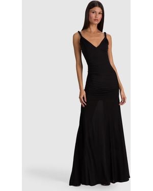 Alice + Olivia Bianca Twist Strap Maxi Dress - Black