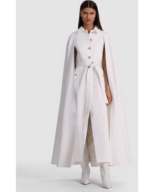 Alice + Olivia Kohler Maxi Trench Cape - White