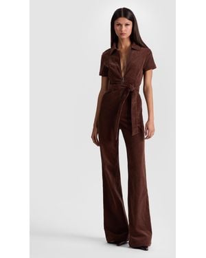 Alice + Olivia Gorgeous Corduroy Jumpsuit - Purple
