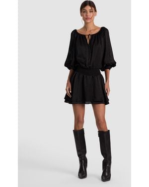 Alice + Olivia Pauline Drop Waist Mini Dress - Black