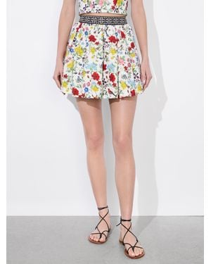 Alice + Olivia Haven Linen-Blend Skirt - Multicolor