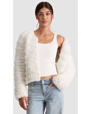 Alice + Olivia Fawn Faux Fur Jacket - White