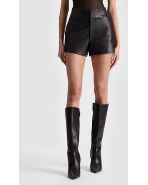 Alice + Olivia Cady Leather Short - Black