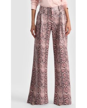 Alice + Olivia Eric Vegan Snakeskin Pant - Red