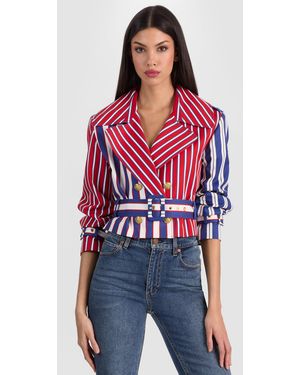 Alice + Olivia Keith Cropped Trench - Red