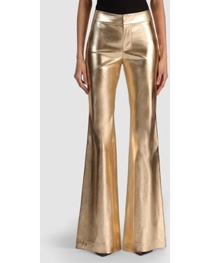Alice + Olivia Andrew Vegan Leather Pant - Natural