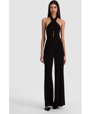 Alice + Olivia Evelina Halter Jumpsuit - Black