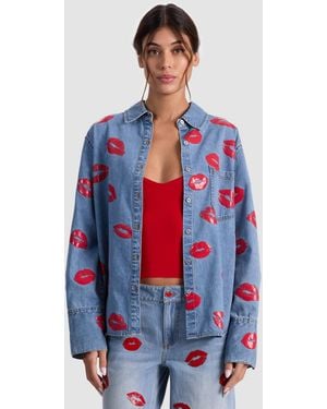 Alice + Olivia Finely Oversized Button Down - White