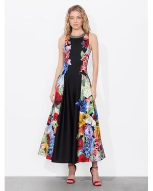 Alice + Olivia Adley Drop Waist Midi Dress - White