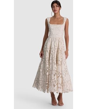 Alice + Olivia Esma Flared Midi Dress - White