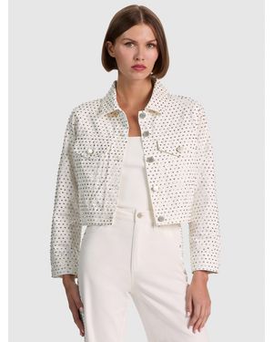 Alice + Olivia Chloe Embellished Denim Jacket - Natural