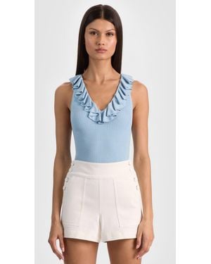 Alice + Olivia Marnie Ruffle Tank - Blue