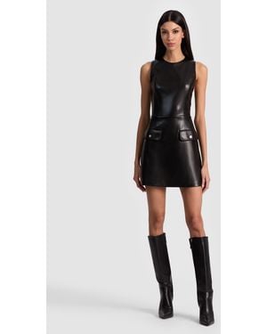 Alice + Olivia Marcella Vegan Mini Dress - Black