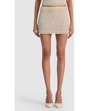 Alice + Olivia Rubi Embellished Mini Skirt - White