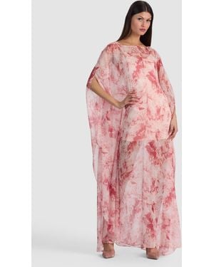 Alice + Olivia Linn Cape Maxi Dress - Pink