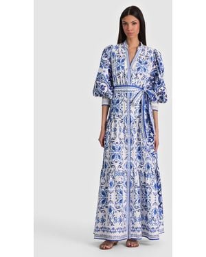 Alice + Olivia Cora Maxi Shirt Dress - Blue