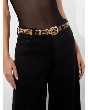 Alice + Olivia Hayden Buckle Belt - Black