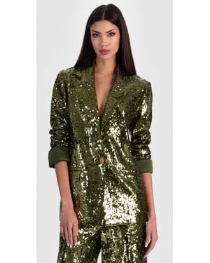 Alice + Olivia Quincy Sequin Blazer - Green
