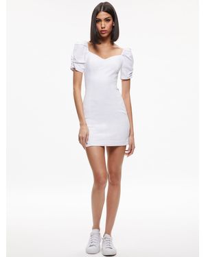 Alice + Olivia Mimi Denim Mini Dress - White