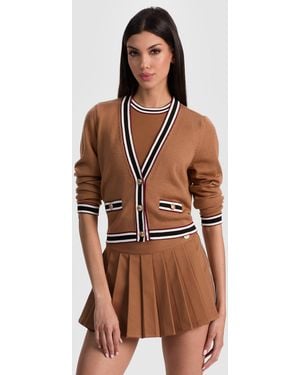 Alice + Olivia Kingsley Cardigan - Brown
