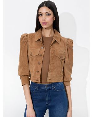 Alice + Olivia Lana Suede Jacket - Blue