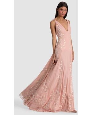 Alice + Olivia Andrina Embellished Gown - Pink