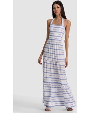 Alice + Olivia Saige Halter Maxi Dress - White